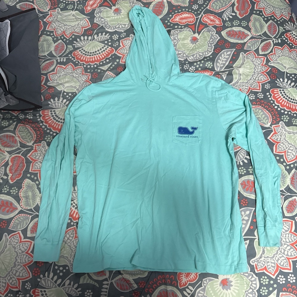 Vineyard Vines Teal Hooded Shirt